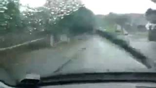 School Kids get Soaked at Bus Stop by Nasty Car Driver (water puddle)