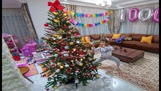 YENİ YILI ERKEN GETİRDİK. YILBAŞI AĞACI SÜSLÜYORUZ. 2018 Eğlenceli çocuk videosu