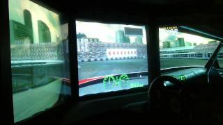 Sega F355 Challenge DX 3 Screen Arcade 16 Lap Race Long Beach Circuit Manual Gears 1st