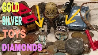 DIAMANTES, ORO,PLATA Y JUGUETES encontramos en la Playa !! Deteccion Metalica !! Metal Detecting !!