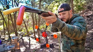 Затыкаем стволы двустволки всякой всячиной | Разрушительное ранчо 