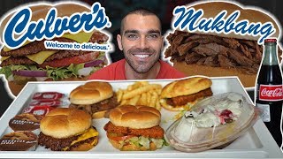 First Time At Culver's | Butterburger, Spicy Chicken, Banana Split | MUKBANG
