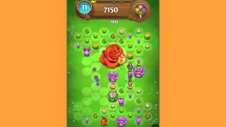 Blossom Blast Saga Level 127 -  22 moves  - 10+10+45 hits in buds