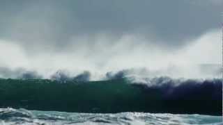 Huge wave windsurf action in Greece