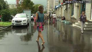 Barefoot Walking and Shopping after Rain