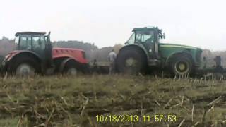 тянем мтз 3022 на джон дире 8420