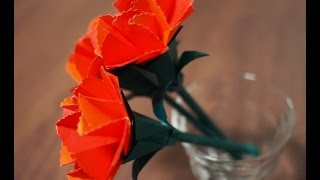 子供でも出来るリアルなカーネーションの折り方2（origami-Carnation）