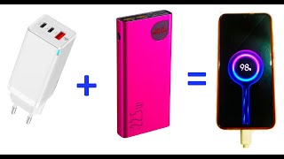 МОЩНАЯ ЗАРЯДКА 65 Вт с Quick Charge + ПАВЕР БАНК 20000 мАч