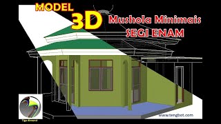 model 3d bangunan mushola tengbot inventor