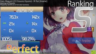 [osu!] Kato Megumi (CV.Yasuno Kiyono) - M flat (Insane) +HDDT 455PP