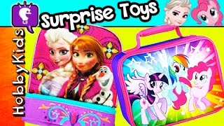 FROZEN'S Elsa Lunch Box SURPRISES + MLP Lunch Box SURPRISES by HobbyKidsTV