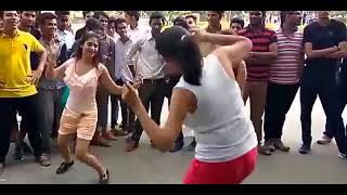 Collage Girls Enjoying Dance in Public