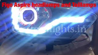 Ford Figo Aspire 2017 LED modified headlamps and Taillamps by Customlights 9717515210