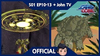 [DinoCore] S01 EP10-13 | John TV | Rex vs. Darkno | Dinosaur - Proganochelys, Ornithomimus