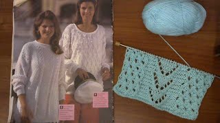 Красивый ажурный узор спицами.#мастеркласс #красивыйузор #вязание #knitting #лучшее #мк