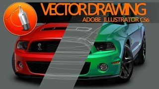 Ford mustang shelby gt500 in program Adobe Illustrator CS6 (vector)