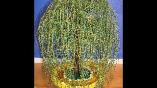 Ива из бисера. Часть 5/6.  // Ива у пруда. //  Weaving of willow from beads.