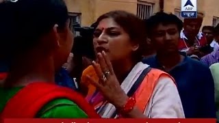 Howrah: BJP’s Rupa Ganguly caught in scuffle with TMC workers outside polling booth
