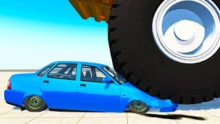 БЕЛАЗ СЛУЧАЙНО НАЕХАЛ НА ЛАДУ ПРИОРУ - ЖЕСТЬ В BEAMNG DRIVE