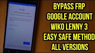 Bypass FRP google account wiko lenny 3