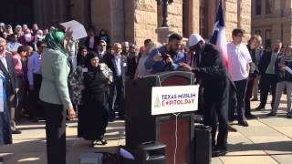 Protester at Texas Muslim Capitol Day