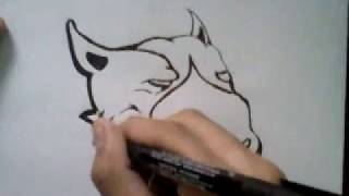 Como desenhar o pit bull da red nose ( How to draw the red nose pit bull )