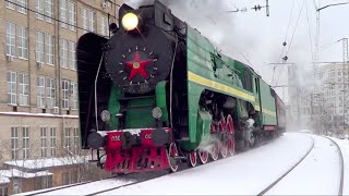 Паровоз П36-0120 с экскурсионным поездом