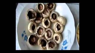 Кухня. Шляпки шампиньонов фаршированные.