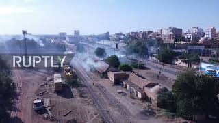 Police fire tear gas to disperse protesters in Khartoum *DRONE FOOTAGE*