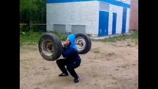 Присед со штангой на одном плече 60 кг
