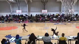 St Louis' 9yo Alexis Clark, Co-Captain & 12yo Kaelyn Young of St Louis Dazzling Diamonds ELITE duo
