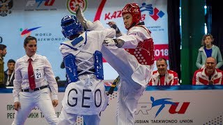 Merab Shukakidze (GEO) vs Viacheslav Minin (RUS). European Taekwondo Championships Kazan-2018