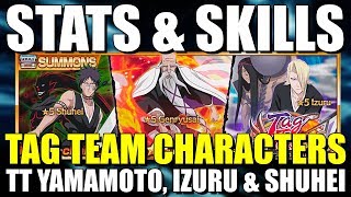 TAG TEAM YAMAMOTO, TT SHUHEI and TT IZURU STATS & SKILLS Bleach Brave Souls