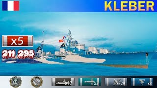 ✔ Бой на Эсминце "Kleber" X уровень Франция | [ WoWS ] World of WarShips REPLAYS