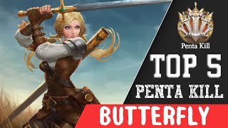 Top 5 Moment PENTA KILL Butterfly Arena Of Valor - Garena AOV Indonesia