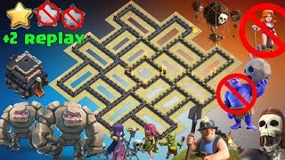 Th9 War Base 2018 With Replay Anti Lavaloon Anti Everything Anti Valkyrie Anti 2 Star Anti 3 Star