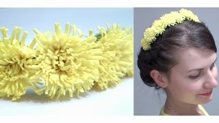 Ободок - одуванчики (цветы) из фоамирана своими руками / Dandelions flowers foam