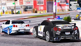ПОЛИЦЕЙСКИЕ БУДНИ В GTA 5 - ПОГОНЯ ЗА ДРИФТЕРОМ НА NISSAN SKYLINE! ГОНЩИК ПОПАЛ В АВАРИЮ! ?ВОТЕР