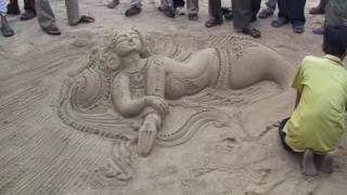 Sand art at Puri by Rakesh Mohanti