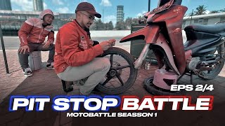 BATTLE MATIC VS BEBEK: LOMBA PASANG PELEK #MotoBattle1 ft Atenk Katros