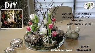 DIY Frühlingsdeko, Kranz mit Osternester, Tulpen I Krans & vogelnest I wreath  DekoideenLand