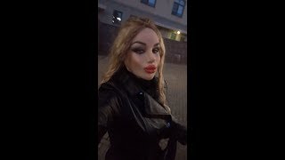 My selfie in leather and realistic female mask "Candy"
