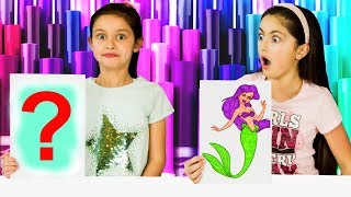 3 MARKER CHALLENGE! SIS vs SIS ? DISNEY Princess Ariel, Minions, Boss Baby -NEW EDITION!