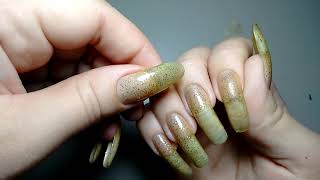 Natural long Nails - Removing the polish- part 1