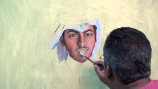Painting Portrait in oil - Aziz portrait | تعليم رسم بورتريه بالزيت