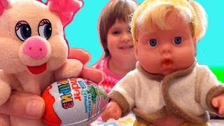 ЖДЕМ ДРУЗЕЙ И ГОТОВИМ КИНДЕР ЯЙЦО НА ИГРУШЕЧНОЙ ПЛИТЕ ИГРАЕМ ВМЕСТЕ