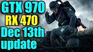 Battlefield 1 GTX 970 & RX 470 OC Day one vs December 13th update | FRAME-RATE TEST COMPARISON