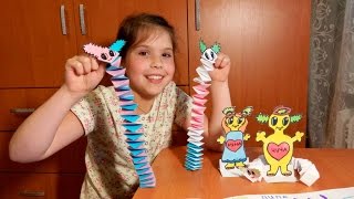 DIY! Игрушка ЗМЕЯ из бумаги. Простые поделки - оригами змейка. Origami snake of paper.