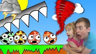 РАЗБИВАЕМ ЯЙЦА ТОРНАДО и ЗЕМЛЕТРЯСЕНИЕ  видео игра для детей на канале GAMES FACTORY