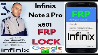 infinix note 3 pro x601 remove frp bypass google account